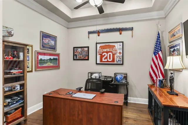 a room with furniture and wooden floor