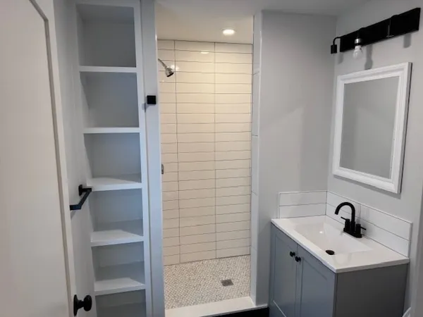 a bathroom with a shower