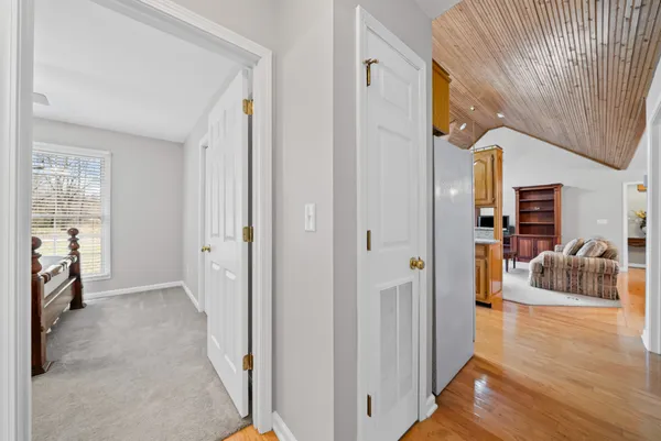 a view of livingroom with furniture and wooden floor
