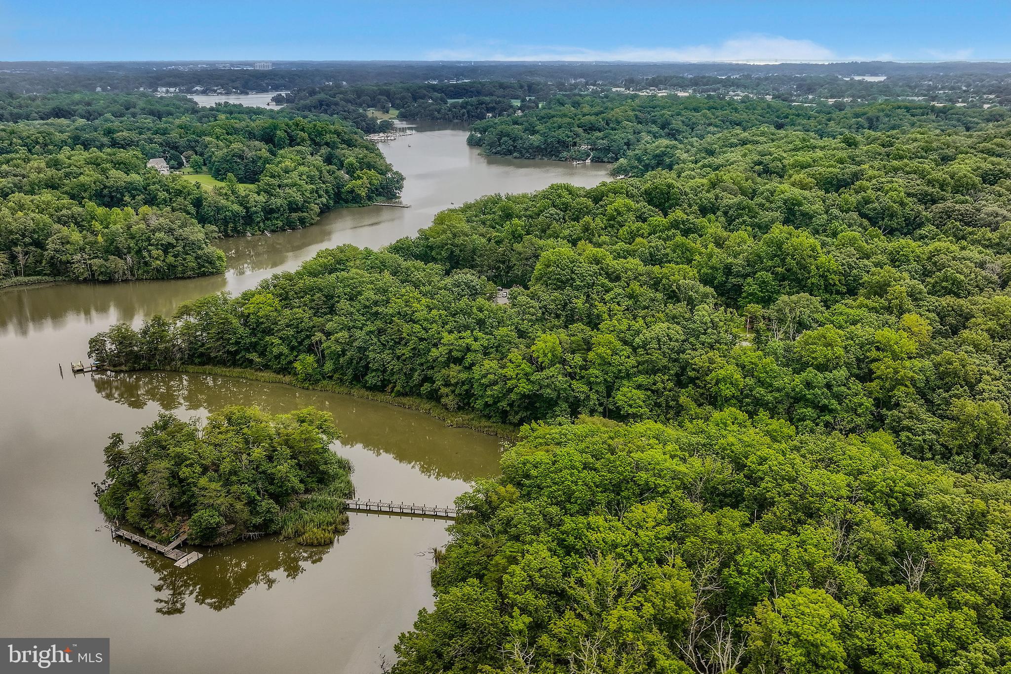 3203 Brezina Place Edgewater, MD 21037 - Photo 38 of 42 an aerial view of green landscape with trees houses and lake view