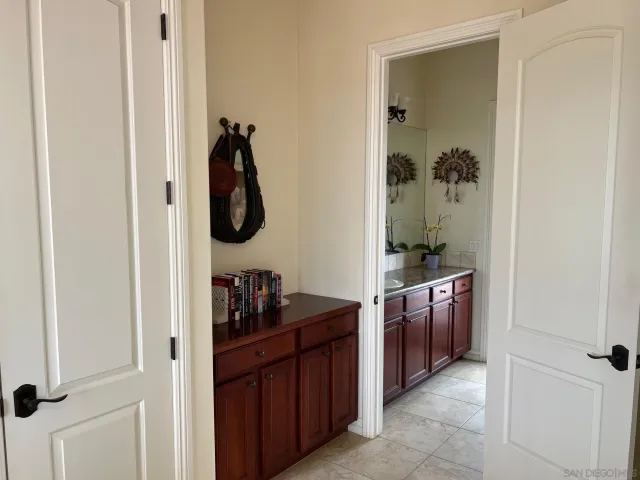 a swimming pool with an outdoor space