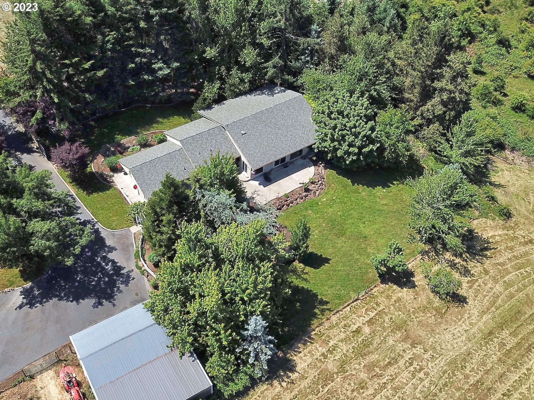 12773 South Union Hall Road Canby, OR 97013 - Photo 47 of 47 an aerial view of a house with a yard