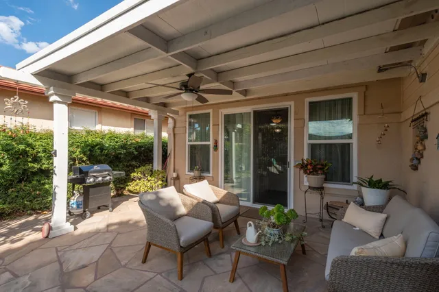 a outdoor space with patio the view and a potted plant