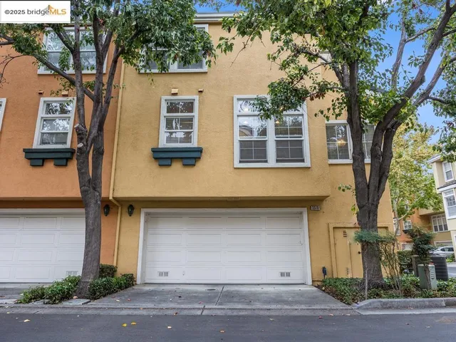 a front view of a house with a tree