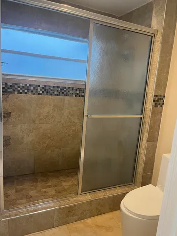 a bathroom with a shower