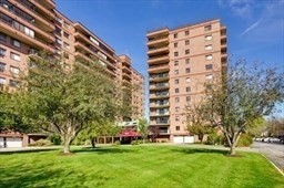 front view of building with yard