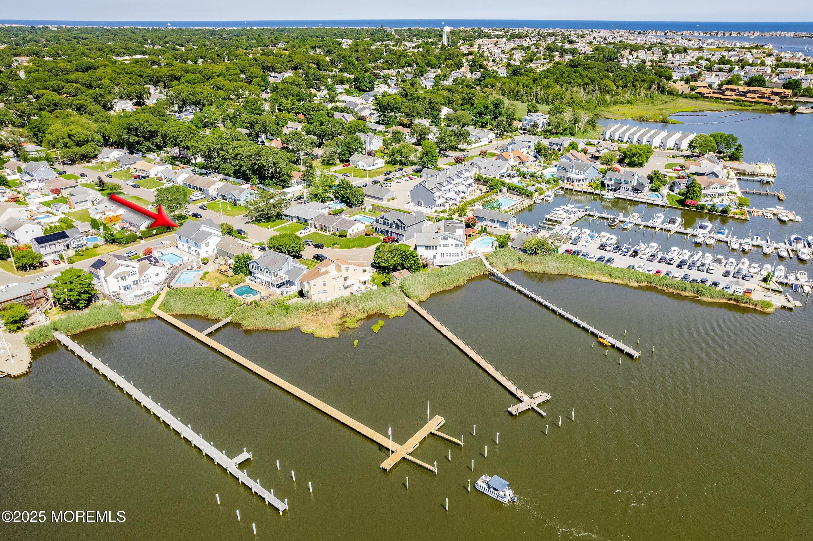 1615 Calamus Place Point Pleasant, NJ 08742 - Photo 44 of 62 44-Dock Aerial with arrow