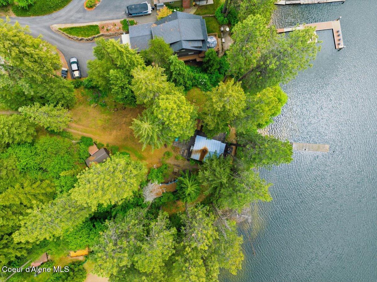 15489 North Sportsman Park Road Hayden, ID 83835 - Photo 6 of 28 Overhead Cabin and straight dock