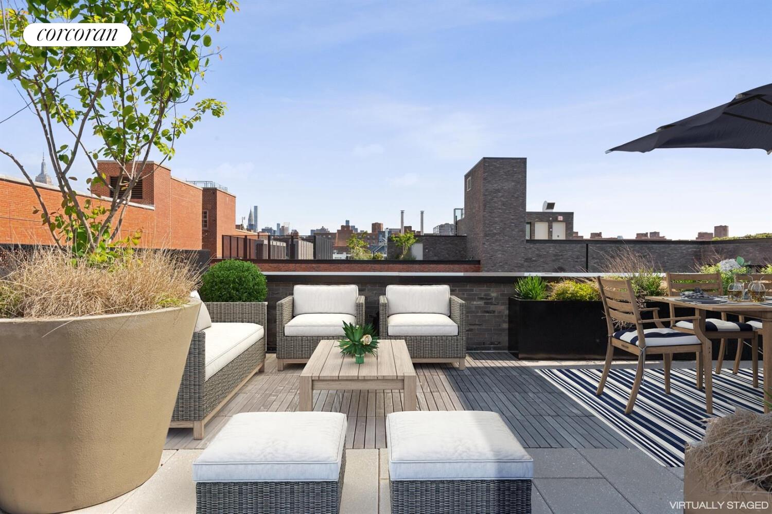 438 East 12th Street, Unit PHH Manhattan, NY 10009 - Photo 1 of 13 a view of a chairs and table in the terrace