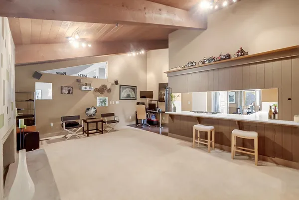 a living room with furniture