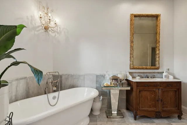 a bathroom with a sink and a bathtub
