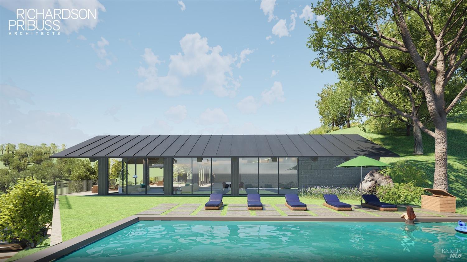 50 Oak Road Larkspur, CA 94939 - Photo 11 of 23 a view of swimming pool with lawn chairs under an umbrella