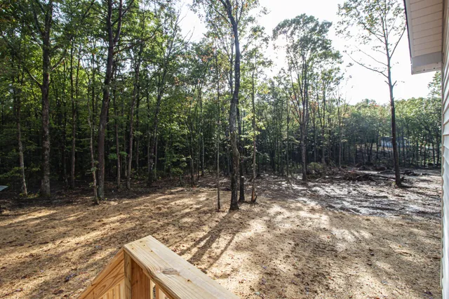 a backyard of a house with lots of green space