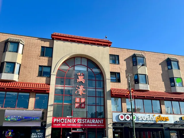 a front view of a multi story building