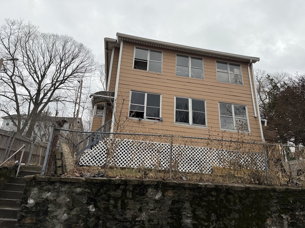 a front view of a house with a door