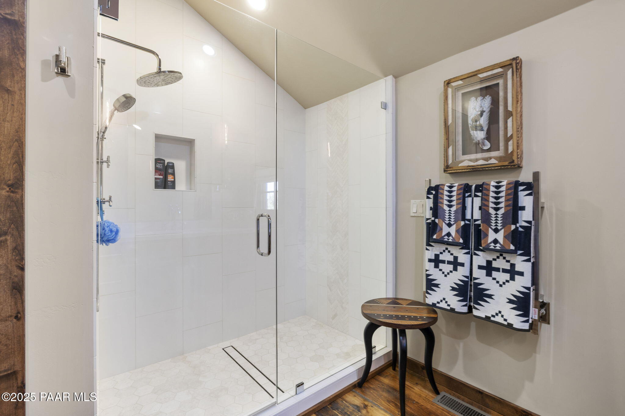 7520 North Williamson Valley Road Prescott, AZ 86305 - Photo 26 of 57 a bathroom with a shower and a mirror