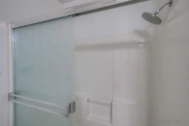 a close up view of a shower