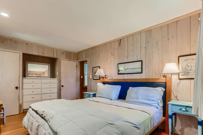 14 Ephriam Allen Road West Tisbury, MA 02568 - Photo 15 of 17 a bedroom with a bed and a flat screen tv