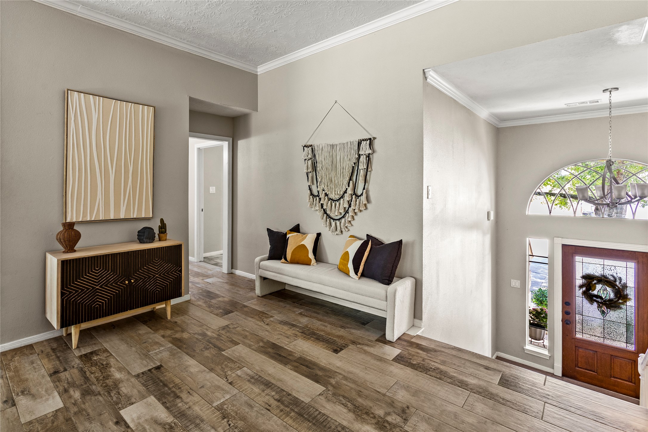 170 April Cove Conroe, TX 77356 - Photo 8 of 50 a living room with furniture a lamp and a window
