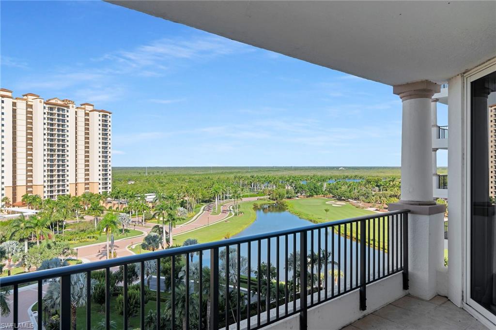 1060 Borghese Lane, Unit 803 Naples, FL 34114 - Photo 23 of 46 Balcony with a water view and golf course view