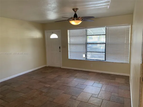 an empty room with a window