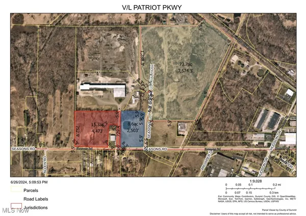$3,995,000 | V/l (approx 99-acres) V/l (approx 99-acres) Patriot Parkway, Hudson, OH 44224
