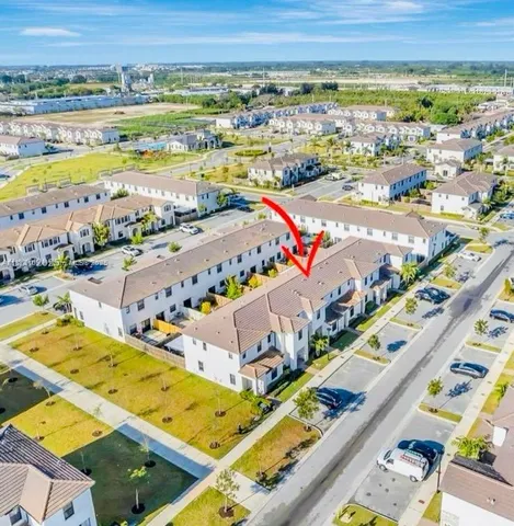 view of a city with an ocean view