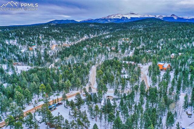 Aerial view of Florissant and Pikes Peak