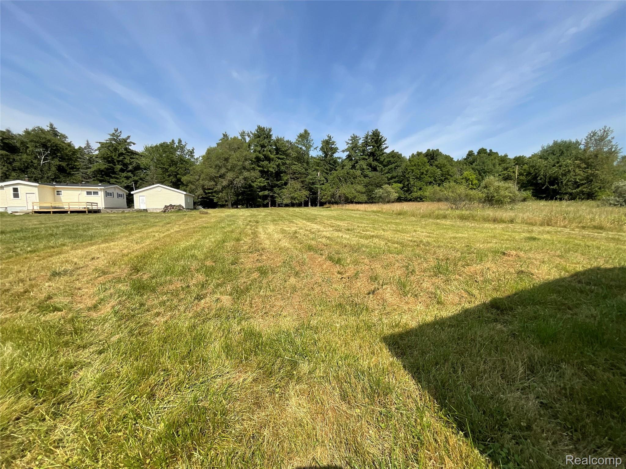 10119 Godfrey Road Bancroft, MI 48414 - Photo 38 of 47 Expansive green space featuring a partially mowed lawn, bordered by mature trees and foliage