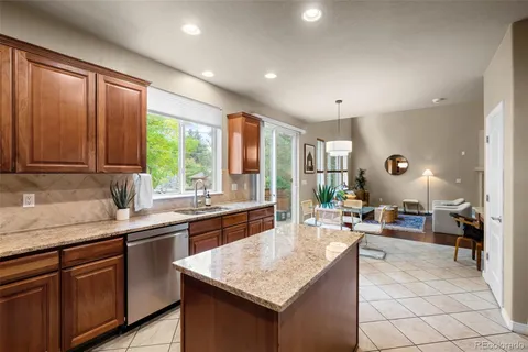a kitchen with lots of counter top space