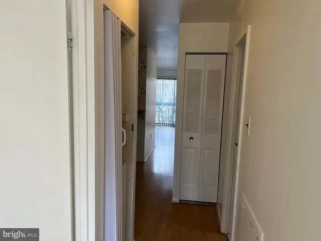 an empty room with closet