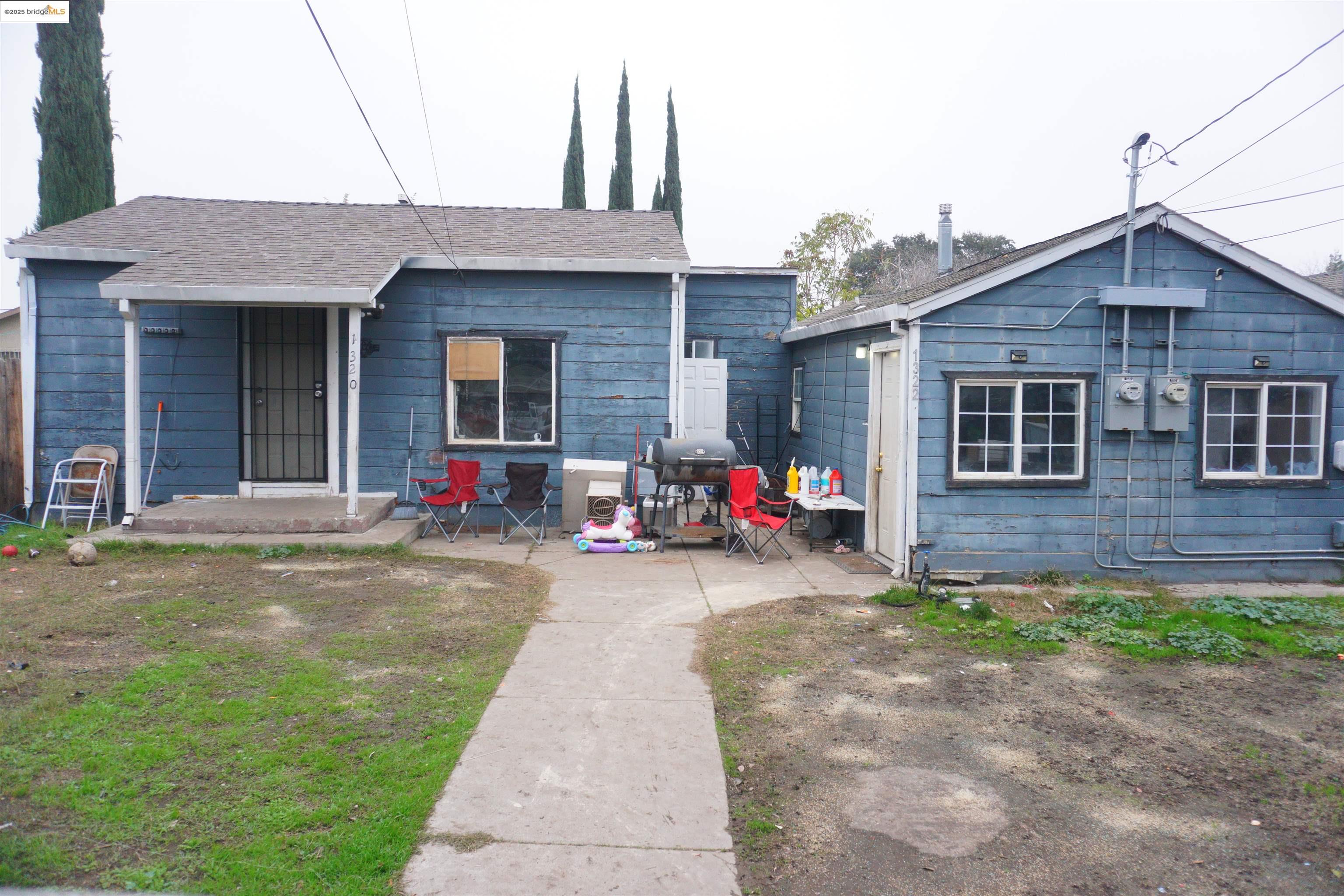a view of a house with a patio