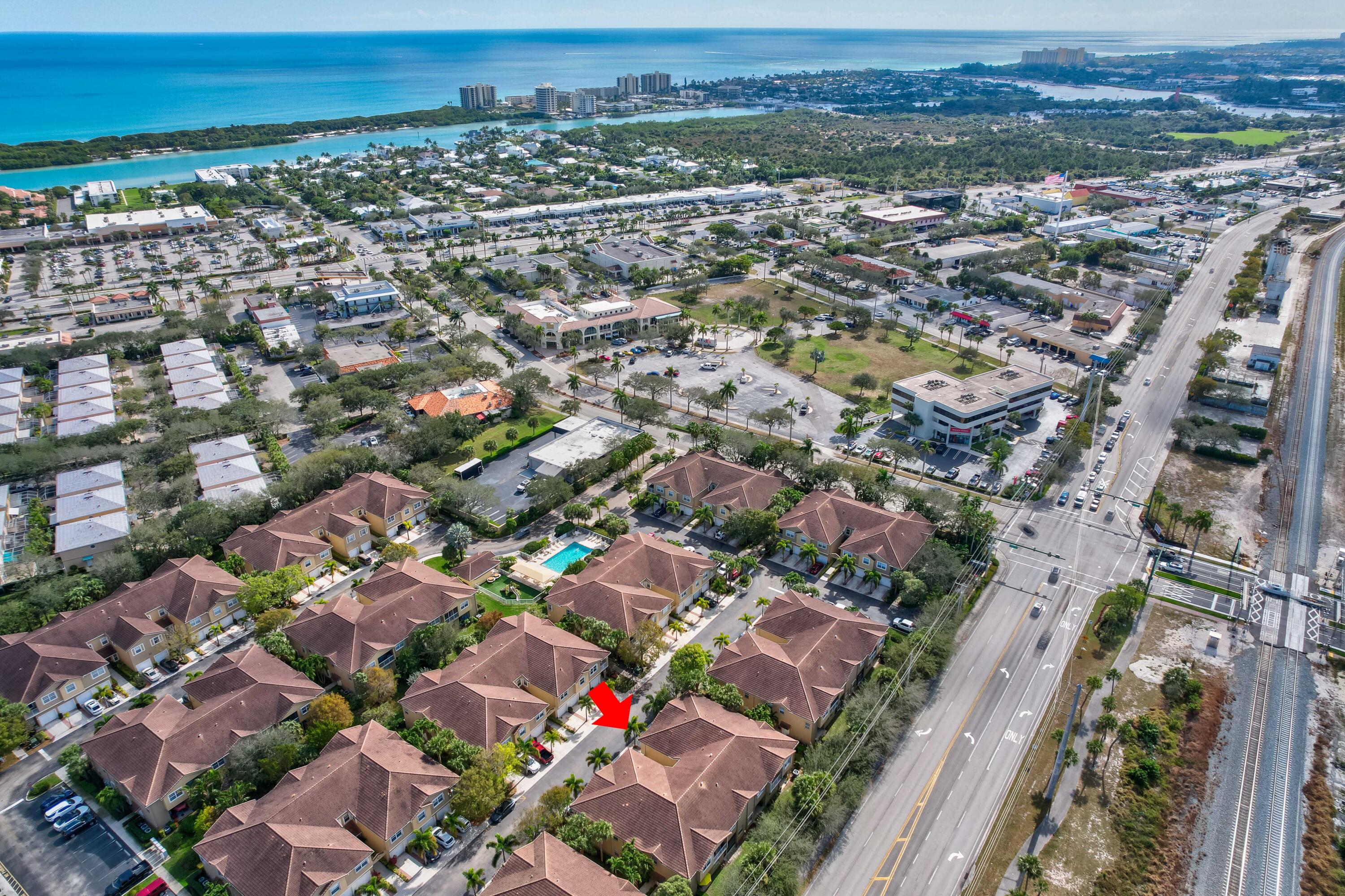 an aerial view of a city