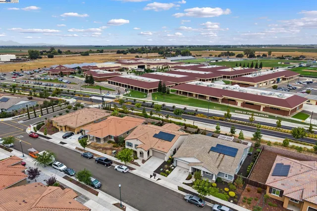 an aerial view of a city