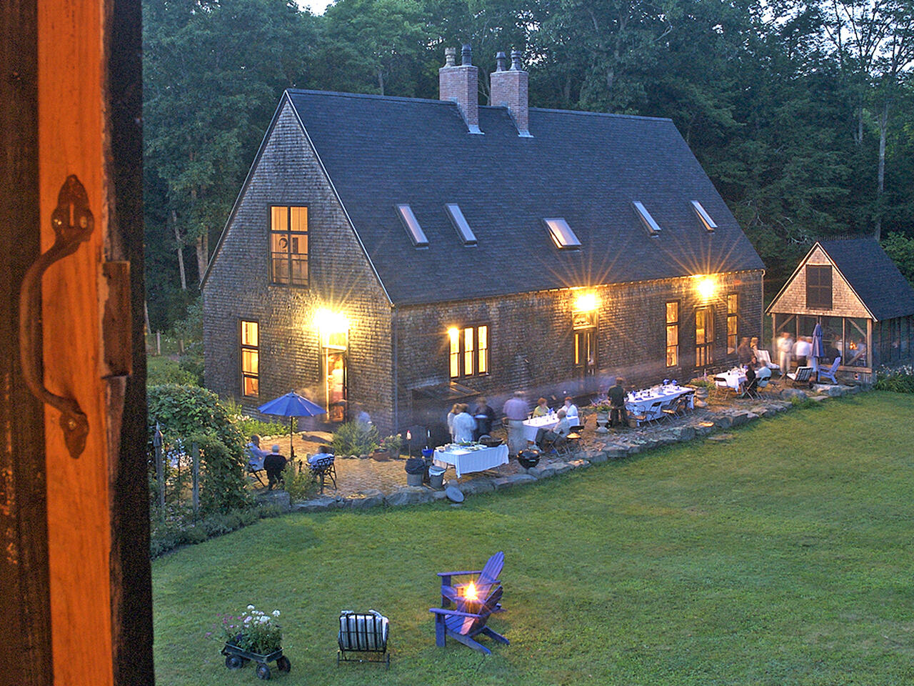 351 South Dyer Neck Road Newcastle, ME 04553 - Photo 2 of 33 Exterior Rear - Nighttime Gathering