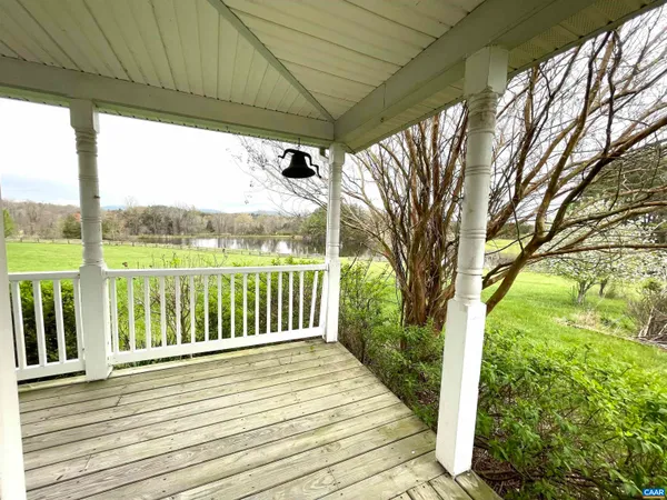 a view of porch with a garden