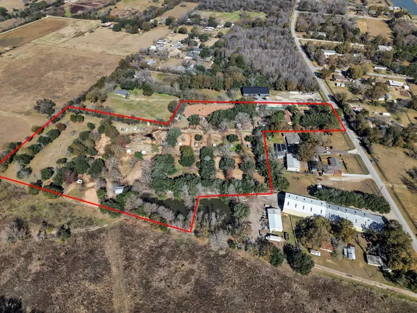 an aerial view of multiple house