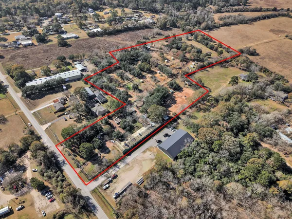 an aerial view of multiple house