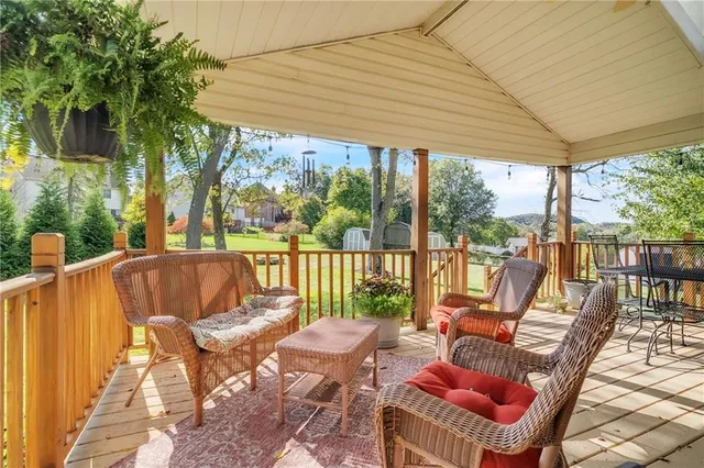 a view of deck with furniture