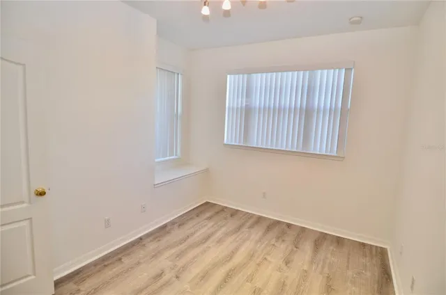 an empty room with a window