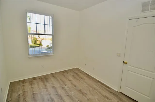 an empty room with a window