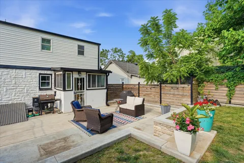 a house view with a seating space