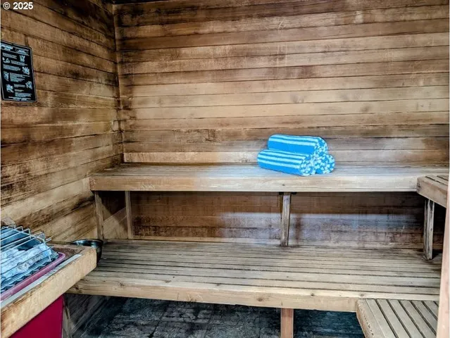 a view of a dining room with furniture and window