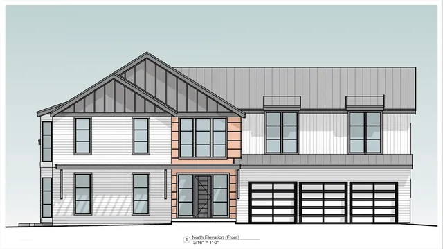 a view of a house with white walls