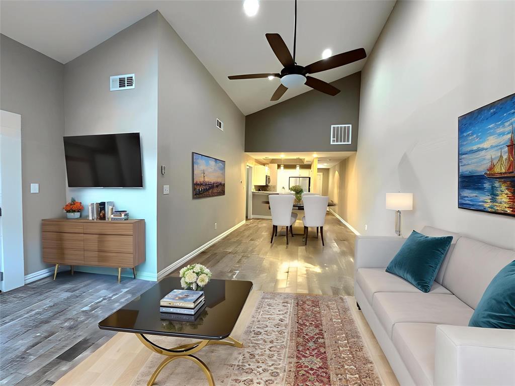 9461 Timberleaf Drive Dallas, TX 75243 - Photo 6 of 32 a living room with furniture and a flat screen tv