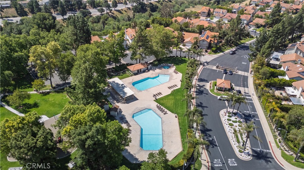 12231 Eagle Ridge Way Porter Ranch, CA 91326 - Photo 37 of 65 an aerial view of residential house with outdoor space and swimming pool