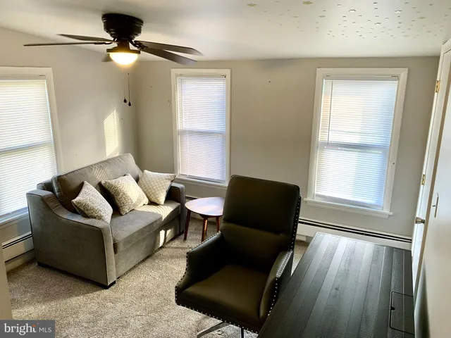 a view of small space with racks on the wall