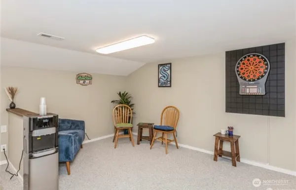 a room with furniture and a table