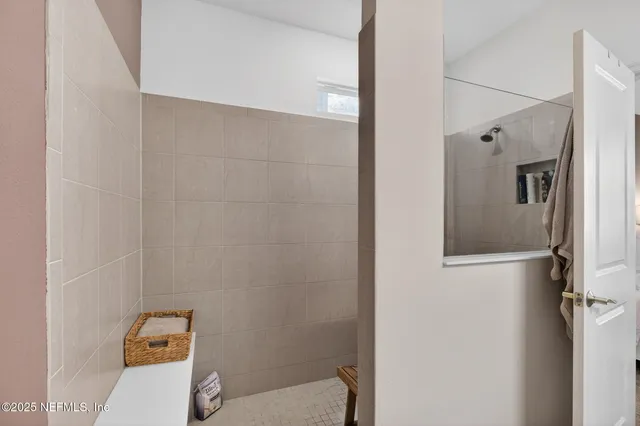 a bathroom with a shower