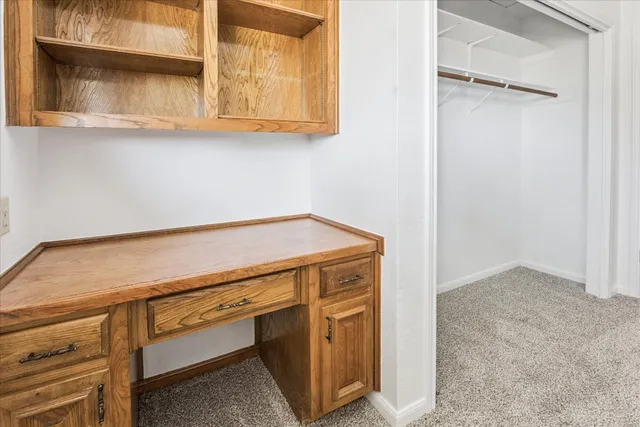 a view of a backyard with trees